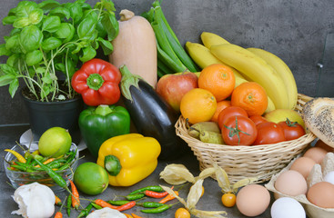 Colorful fruits and vegetables