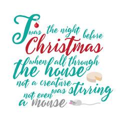 Naklejka na ściany i meble Twas the Night before Christmas poem part 1.