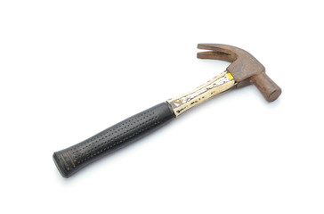 Old hammer isolated on a white background
