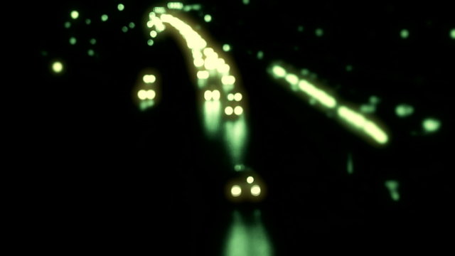 Evening traffic. The city lights. Motion blur.