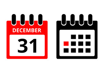 31 December calendar icon