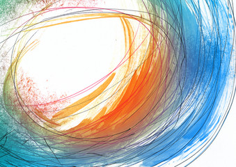 Meditative Wellness Malerei digital verarbeitet als Hintergrund farbig - 97803976