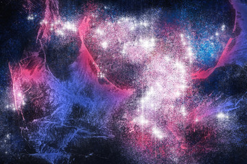 Obraz na płótnie Canvas Fantasie Sternennebel Malerei mit digitaler Beabeitung