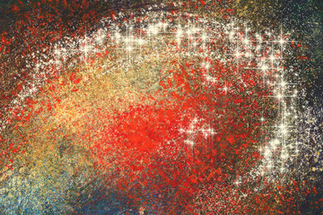 Fantasie Sternwelt Sternenbogen Malerei mit digitaler Beabeitung