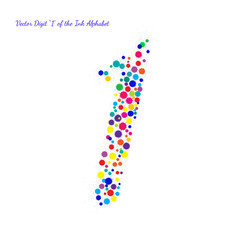 Vector Digit 1 from Bright Color Ink Blots with Splashes
