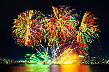 Colorful fireworks in Seoul ,South Korea