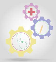 medicine gear mechanism concept vector illustration