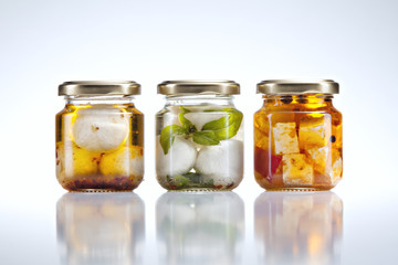 goat cheese in jars