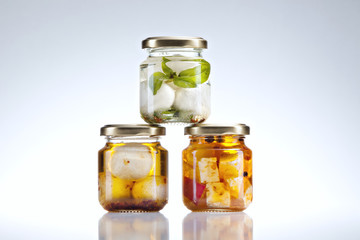 goat cheese in jars
