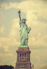 Vintage toned Statue of Liberty, NYC, USA