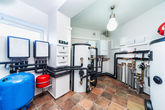 Interior Of Modern Boiler With A Boiler In A Deep Well Pump