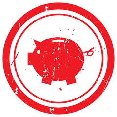 Red Piggy Bank rubber stamp