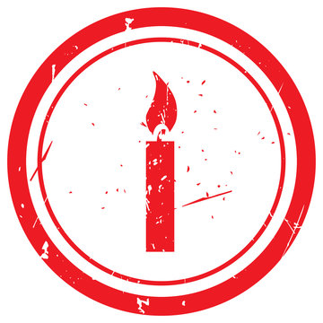 Red Candle Light rubber stamp