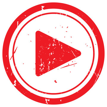 Red Play rubber stamp
