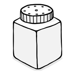 powder bottle / cartoon vector and illustration, grayscale, hand drawn style, isolated on white background.