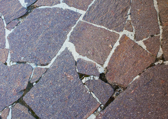 Granite paving slabs