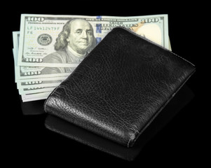 Dollars sticking out of wallet