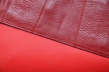 Two different sort of red artificial leather