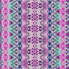 Vector seamless texture. Ethnic tribal geometric pattern. Aztec ornamental style