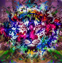Fototapeta premium тигр на абстрактном фоне