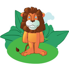 Obraz na płótnie Canvas Cartoon lion mascot on isolated background