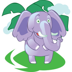Fototapeta premium Cartoon elephant mascot on isolated background