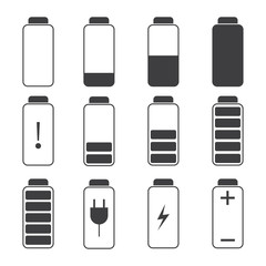 Modern vector illustration of a battery charging symbols.
