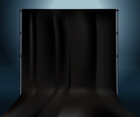 Vector of black backdrop. Background, scene