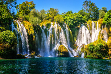 Kravice waterfall on Trebizat River in Bosnia and Herzegovina - obrazy, fototapety, plakaty