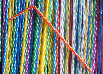 Colorful  drinking straws