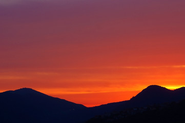 Sunset in the mountains