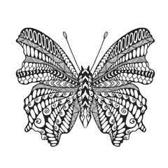 Zentangle stylized butterfly.