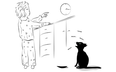 Ночной кот, серия изображений-приключений про черного кота