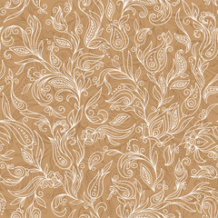 Henna Mehndi Tattoo Flowers Doodles Seamless Pattern