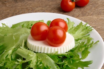 Italian salad with tomatoes and mozzarella (caprese)