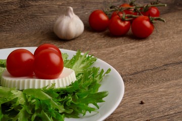 Italian salad with tomatoes and mozzarella (caprese)