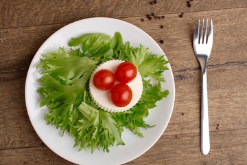 Italian salad with tomatoes and mozzarella (caprese)
