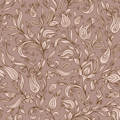 Henna Mehndi Tattoo Flowers Doodles Seamless Pattern