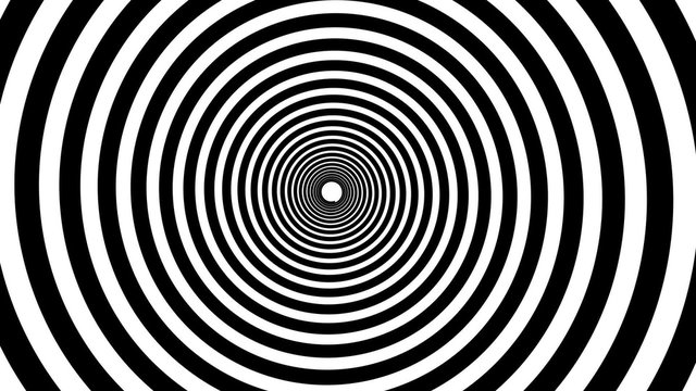 Spiral hypnotic animation. Black and white looping. animation.