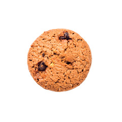 Chocolate cookie biscuits isolated on white background