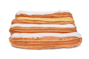 Eclairs isolated on white 
