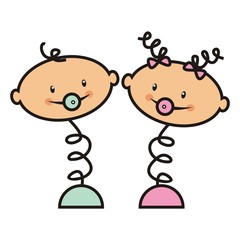 funny kids, vector icon