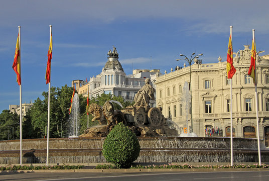 MADRID, SPAIN - AUGUST 25, 2012: Cibeles fountain at Madrid, Spain