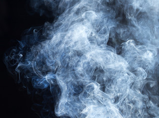 Smoke fragments on a black background