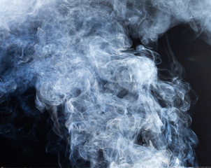 Smoke fragments on a black background
