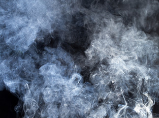 Smoke fragments on a black background