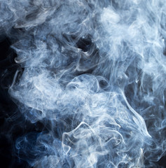 Smoke fragments on a black background