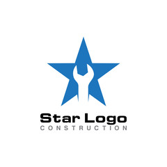 Obraz premium vector wrench star logo icon