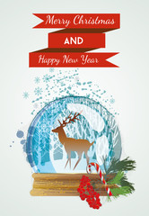 watercolor vector set of christmas decoration