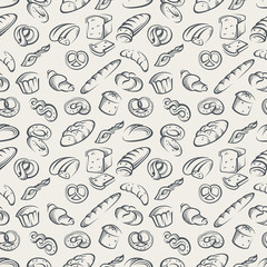 illustration of seamless background with bread